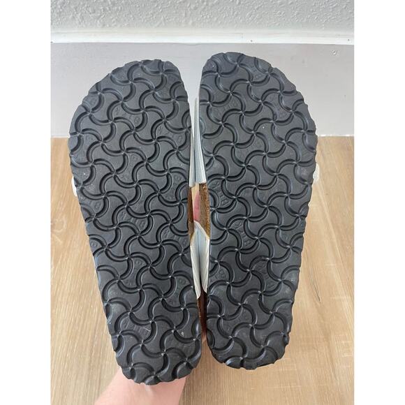 Birki's Birkenstock Blue White Stripe Aziza Double Strap Sandals Women’s Size 6 - Picture 10 of 10